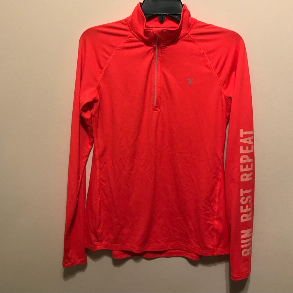 Old Navy ¼ Neon Red Zip